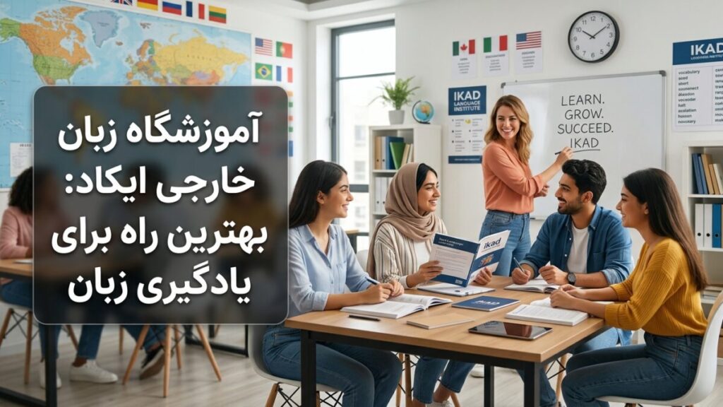 Language classroom at آموزشگاه زبان خارجی ایکاد with students learning English